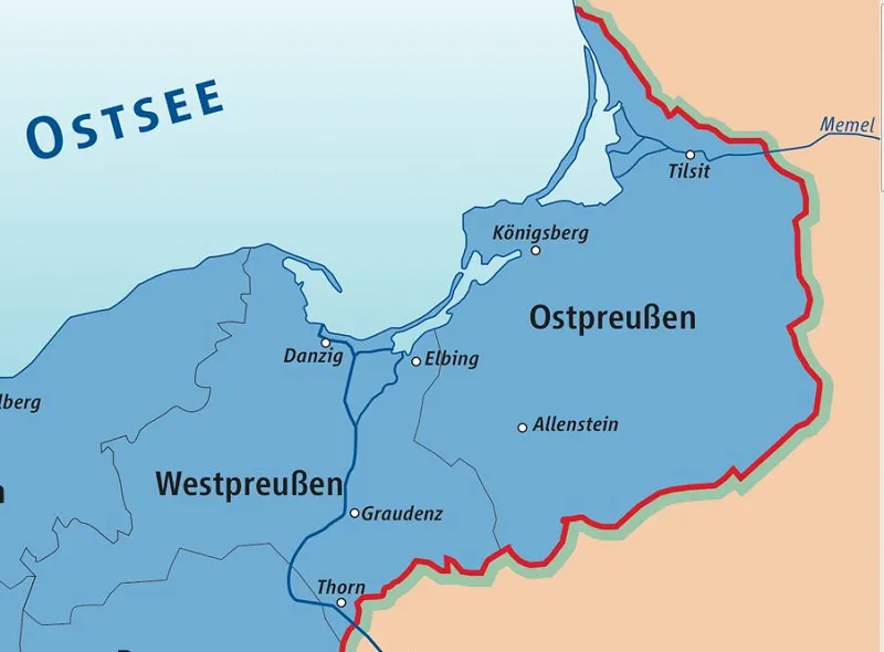 Karte Ost- und Westpreußen