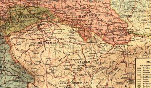 Übersichtskarte Sudetengebiet